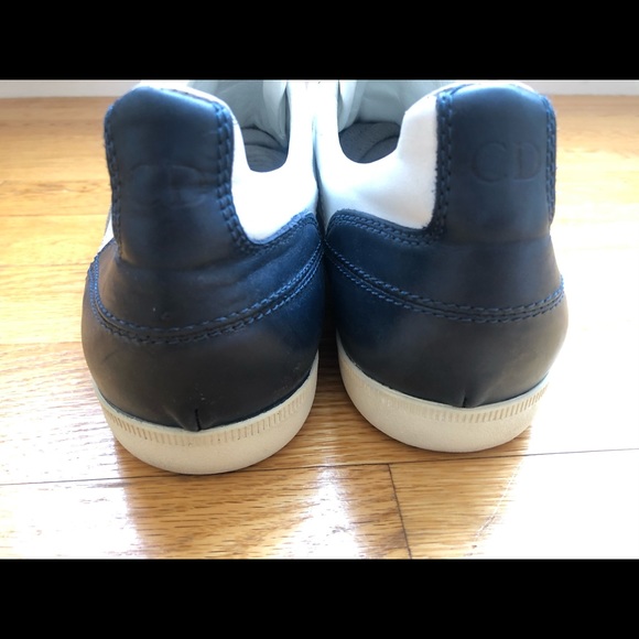 White and gray with blue Christian Dior sneakers. - Picture 5 of 8